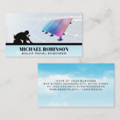 Carte De Visite Logo Panneaux solaires | Technicien en énergie (Devant / Derrière)