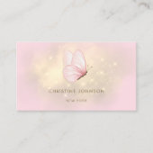 Carte De Visite logo papillon aquarelle rose (Devant)