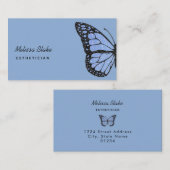 Carte De Visite logo papillon arrière - plan bleu (Devant / Derrière)