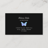 Carte De Visite logo papillon bleu sur noir (Dos)
