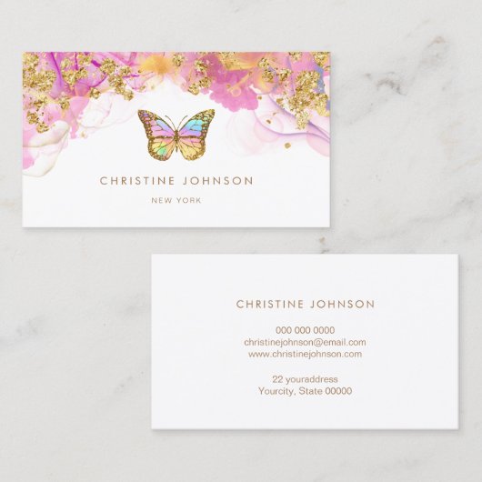 Carte De Visite logo papillon d'alcool (Devant / Derrière)