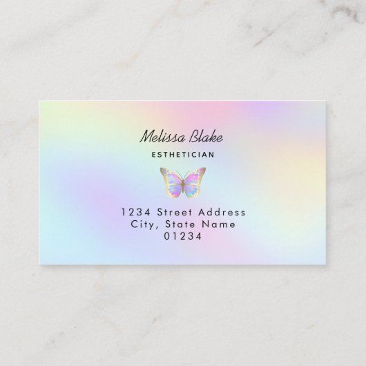 Carte De Visite logo papillon pastel (Dos)