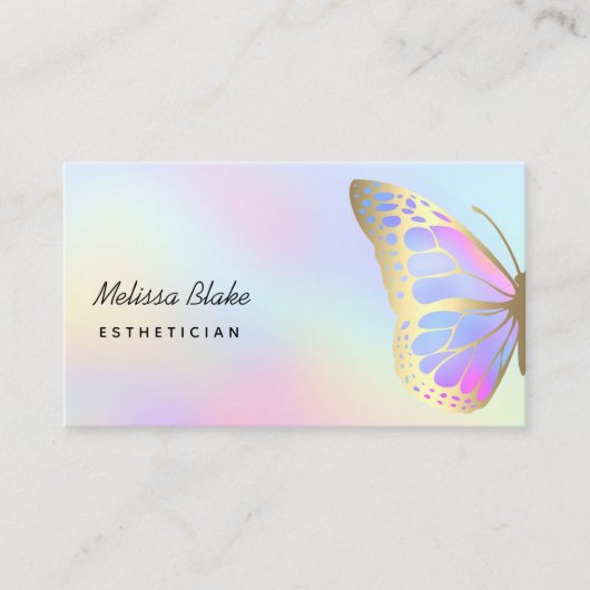 Carte De Visite logo papillon pastel (Devant)
