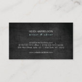 Carte De Visite Logo Papillon peint en bleu sur bois noir (Dos)