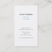 Carte De Visite Logo Papillon peint en bleu sur gris foncé vertica (Dos)