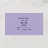 Carte De Visite logo papillon pourpre lavande (Dos)