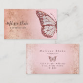 Carte De Visite logo papillon rose (Devant / Derrière)