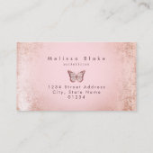 Carte De Visite logo papillon rose (Dos)