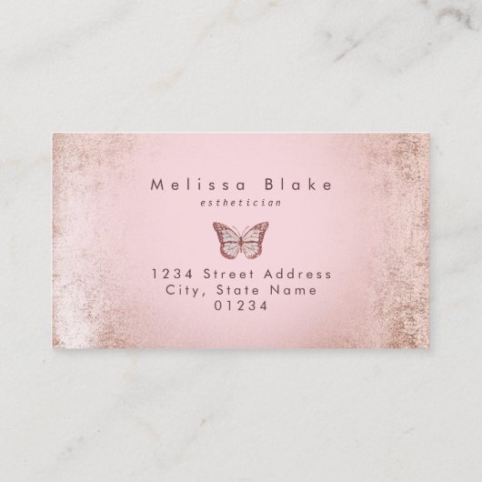 Carte De Visite logo papillon rose (Dos)