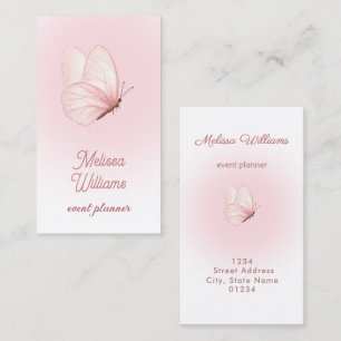 Carte De Visite logo papillon rose dégradé rose