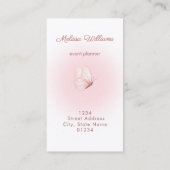 Carte De Visite logo papillon rose dégradé rose (Dos)
