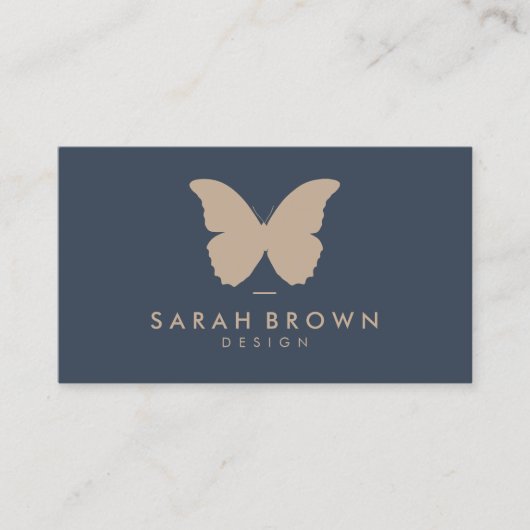 Carte De Visite Logo Papillon Simple Navy (Devant)
