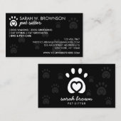 Carte De Visite Logo Patte de Compassion pour Chien ou Chat (Devant / Derrière)
