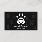 Carte De Visite Logo Patte de Compassion pour Chien ou Chat (Dos)