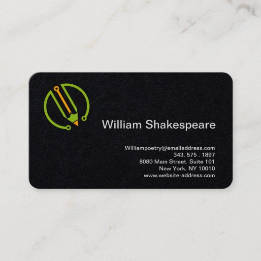 Carte De Visite Logo Pencil Tech Education (Devant)