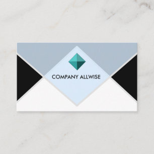 Carte De Visite Logo personnalisable noir et bleu clair