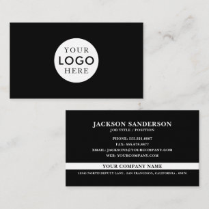 Carte De Visite Logo personnalisable Professionnel Simple Noir