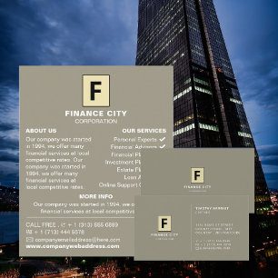 Carte De Visite Logo personnalisé, affaires et finances profession