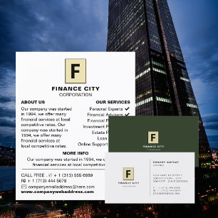 Carte De Visite Logo personnalisé, affaires et finances profession