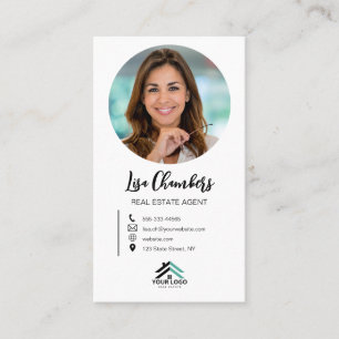 Carte De Visite Logo personnalisé Agent immobilier Realtor Photo