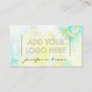 Carte De Visite Logo personnalisé aquarelle vert huiles essentiell