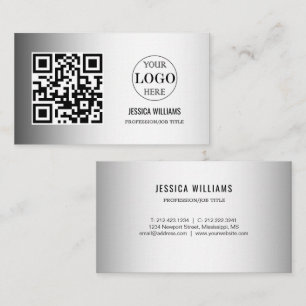 Carte De Visite Logo personnalisé Arrière - plan gris flou