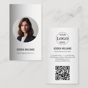 Carte De Visite Logo personnalisé Arrière - plan gris flou