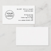 Carte De Visite Logo personnalisé blanc (Devant / Derrière)