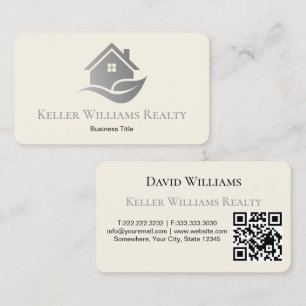 Carte De Visite Logo personnalisé blanc et or pour l'immobilier mo
