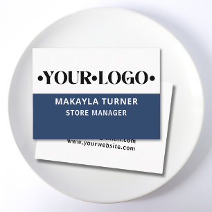 Carte De Visite Logo personnalisé bleu