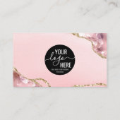 Carte De Visite Logo personnalisé Blush Pink Code QR Agate Monogra (Dos)