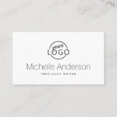 Carte De Visite Logo personnalisé clair blanc moderne minimal (Devant)