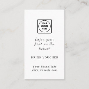 Carte De Visite Logo personnalisé   Conception de bon de boisson p