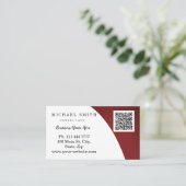 Carte De Visite Logo personnalisé de code QR d'entreprise personna (Debout devant)