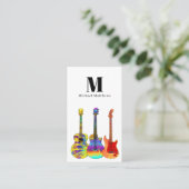 Carte De Visite Logo personnalisé de l'enseignant de guitare Icône (Debout devant)