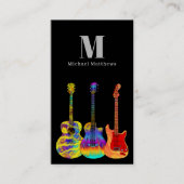 Carte De Visite Logo personnalisé de l'enseignant de guitare moder (Devant)