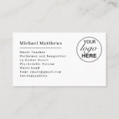 Carte De Visite Logo personnalisé de l'enseignant de guitare moder (Dos)