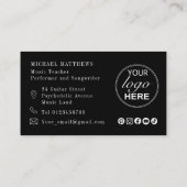 Carte De Visite Logo personnalisé de l'enseignant de musique de gu (Dos)