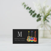 Carte De Visite Logo personnalisé de l'enseignant de musique guita (Debout devant)
