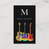 Carte De Visite Logo personnalisé de l'enseignant de musique guita (Devant)