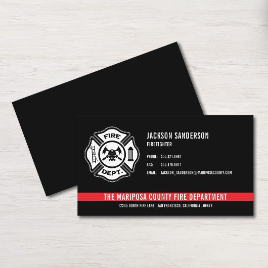 Carte De Visite Logo personnalisé de pompier de sapeurs-pompiers
