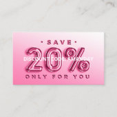 CARTE DE VISITE LOGO PERSONNALISÉ DU CODE QR 20% DE RABAIS D'INSER (Devant)