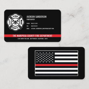 Carte De Visite Logo personnalisé du département des pompiers Lign
