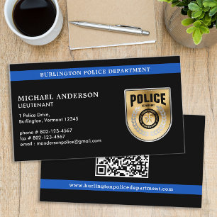 Carte De Visite Logo personnalisé du policier Code QR Application 