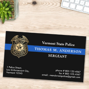 Carte De Visite Logo personnalisé du policier Emblème l'applicatio