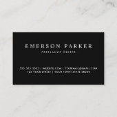 Carte De Visite Logo personnalisé élégant en satin (Dos)