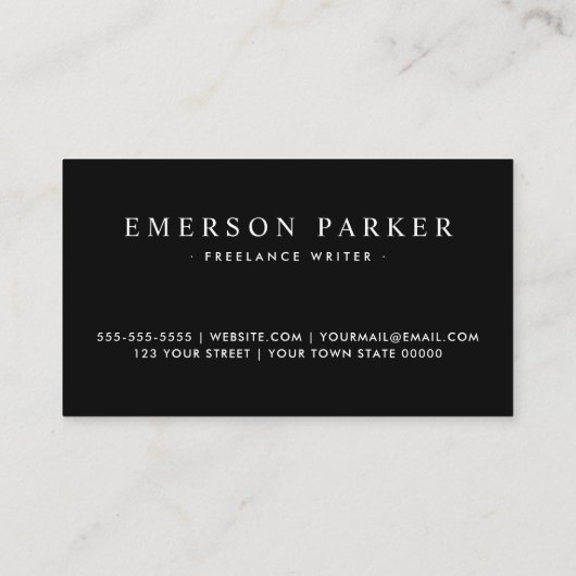 Carte De Visite Logo personnalisé élégant en satin (Dos)