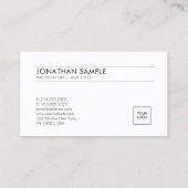 Carte De Visite Logo Personnalisé Élégant Moderne Simple Modèle (Dos)