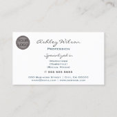 Carte De Visite Logo personnalisé et couleurs simples pour toutes  (Dos)