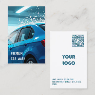 Carte De Visite Logo personnalisé et lavage de voiture QR